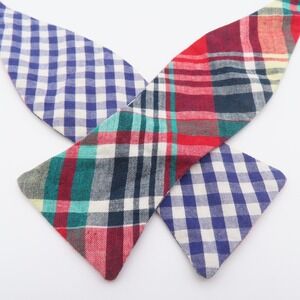 High Cotton Bow Tie Purple Red Blue 2.25" Wide Self Tie Cotton Double Sided